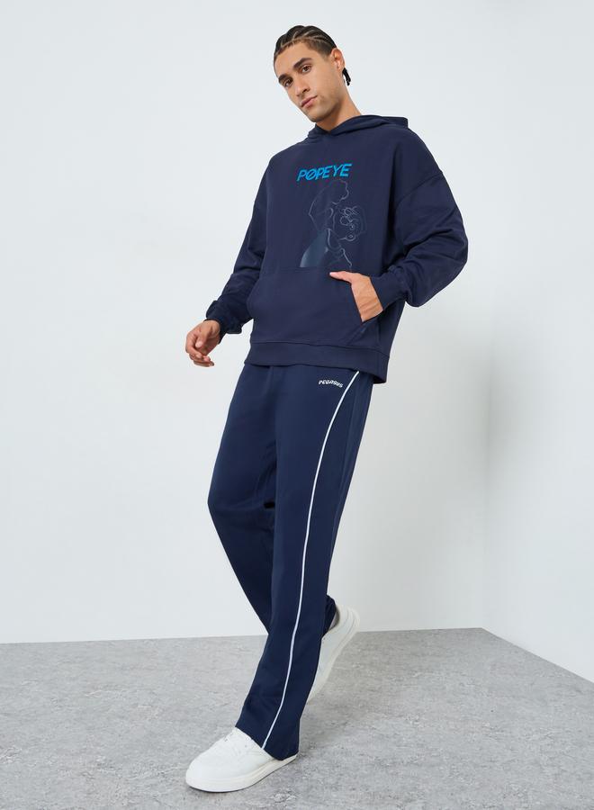 Styli Men Navy Blue Popeye Graphic Print Hoodie - Image 2